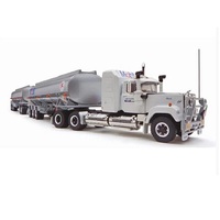 New 1:64 Mack Superliner Mobil Fuel Tanker Road Train Set With Dolly 