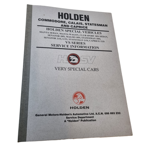 HSV Commodore VS Series Service Information Supplement Manual Book