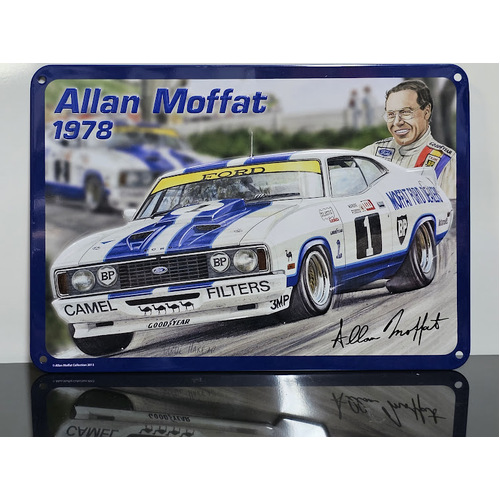 Allan Moffat Embossed Tin Sign 1978 FORD Falcon XC Cobra 