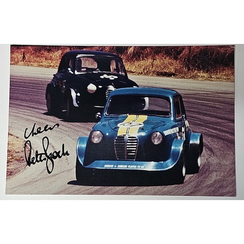 Original Photo Signed By Peter Brock Austin A30 Racing 1995 Hume Weir Motor Racing Circuit 