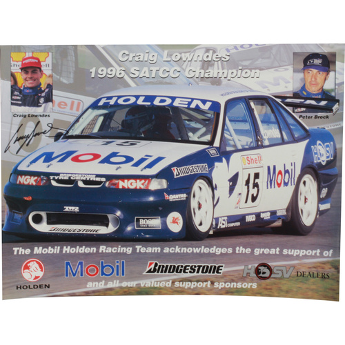 Signed Craig Lowndes 1996 SATCC Champion Poster