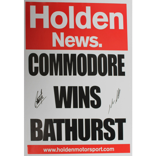 Signed Holden News - Commodore Wins Bathurst Poster